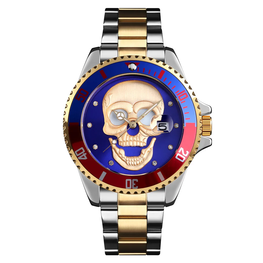 

2020 New fashion SKMEI 9195 men watches quartz stainless steel special luxury wrist watch for men