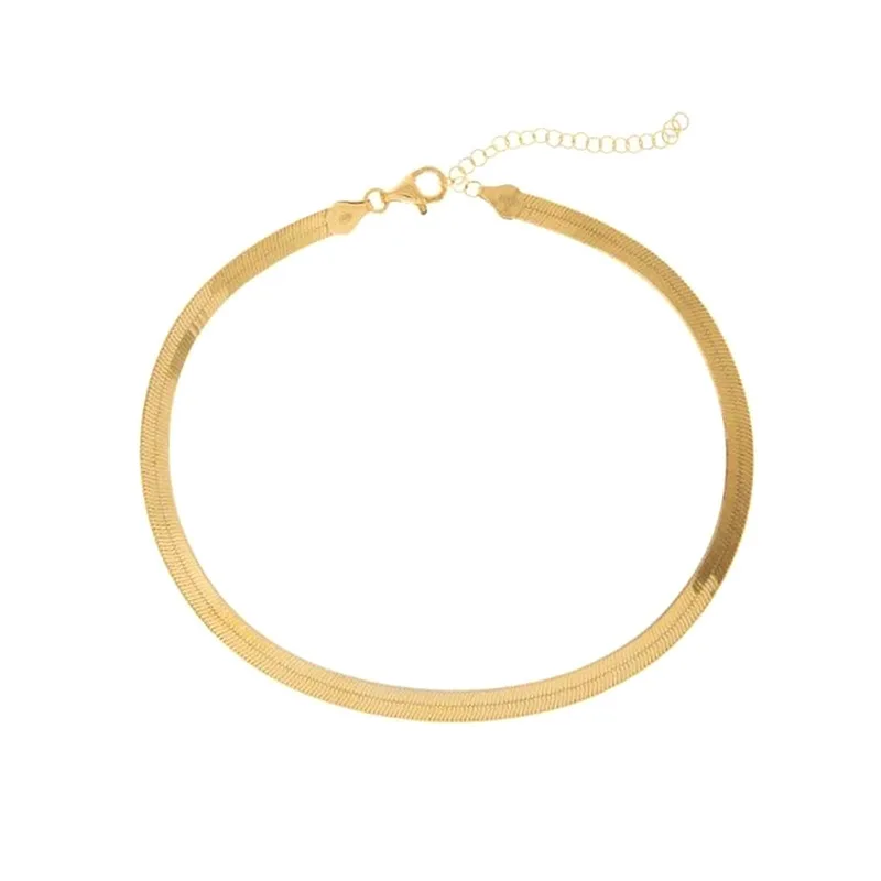 

BS620 925 Sterling Silver Necklace Thick Soft Serpentine Bone Chain Choker Necklace Stacking Jewelry Gold Plated Snake Choker, 18k gold platinum