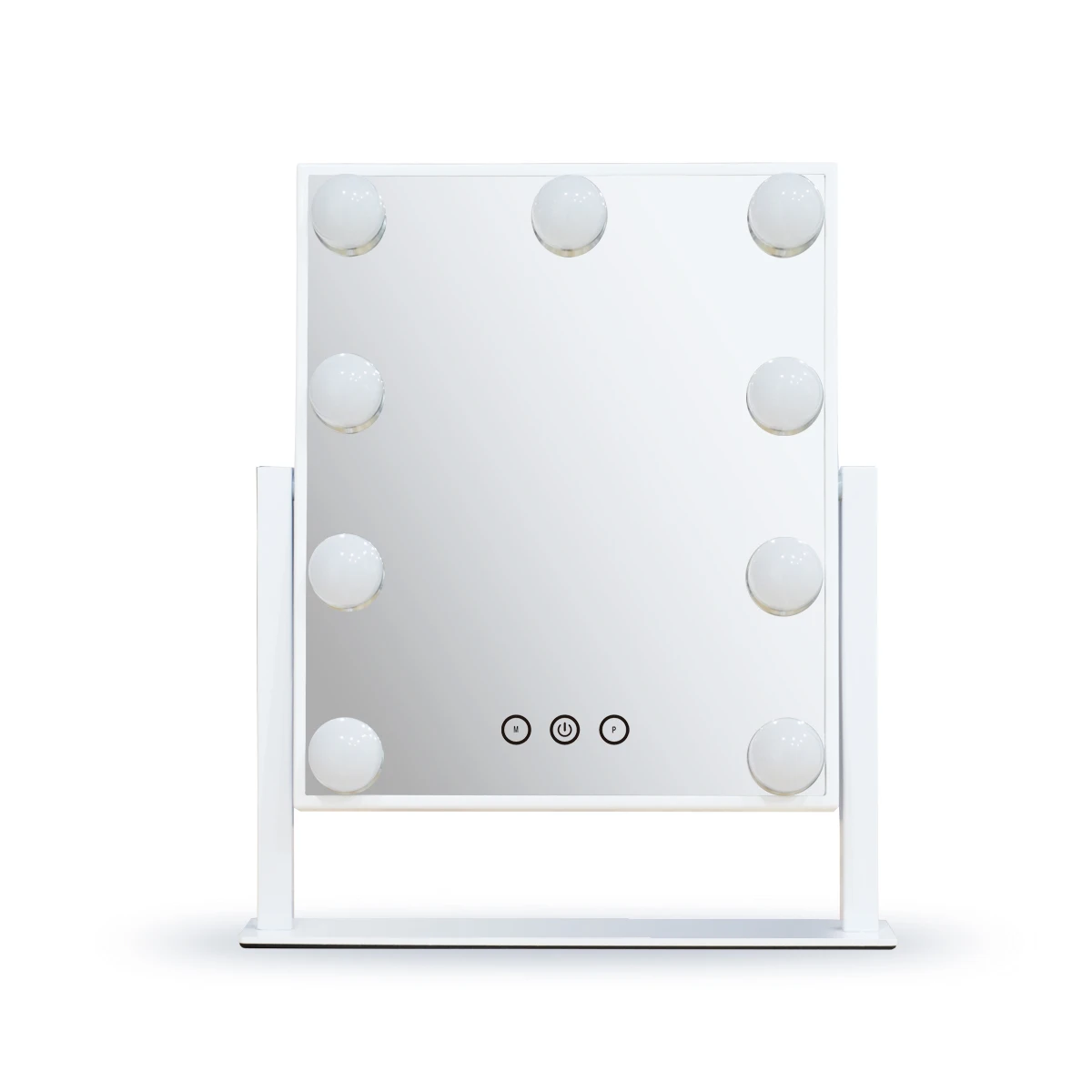 

2020 Customized Private Label Single Side espejos Led Lighted hollywood mirror with light, White