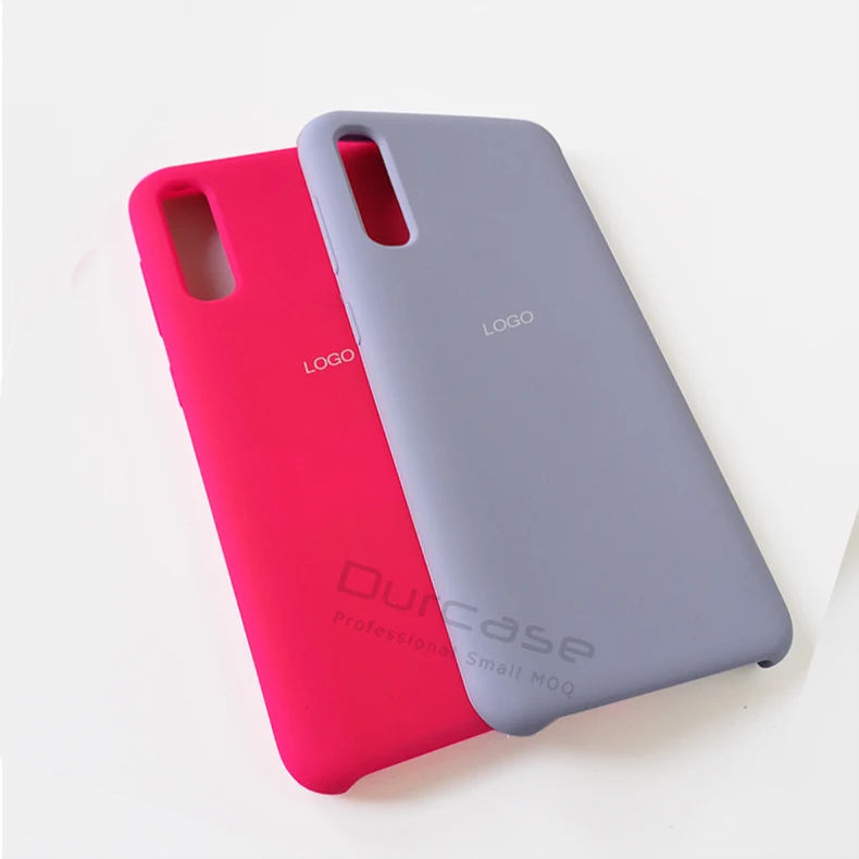 

2020 Quality Liquid Silicone TPU Bumper Case Cover For Samsung A50 A70 Soft Microfiber Cloth Lining Cushion Cell Phone Cases, Black,red,mint green,hot pink,red,gray ect