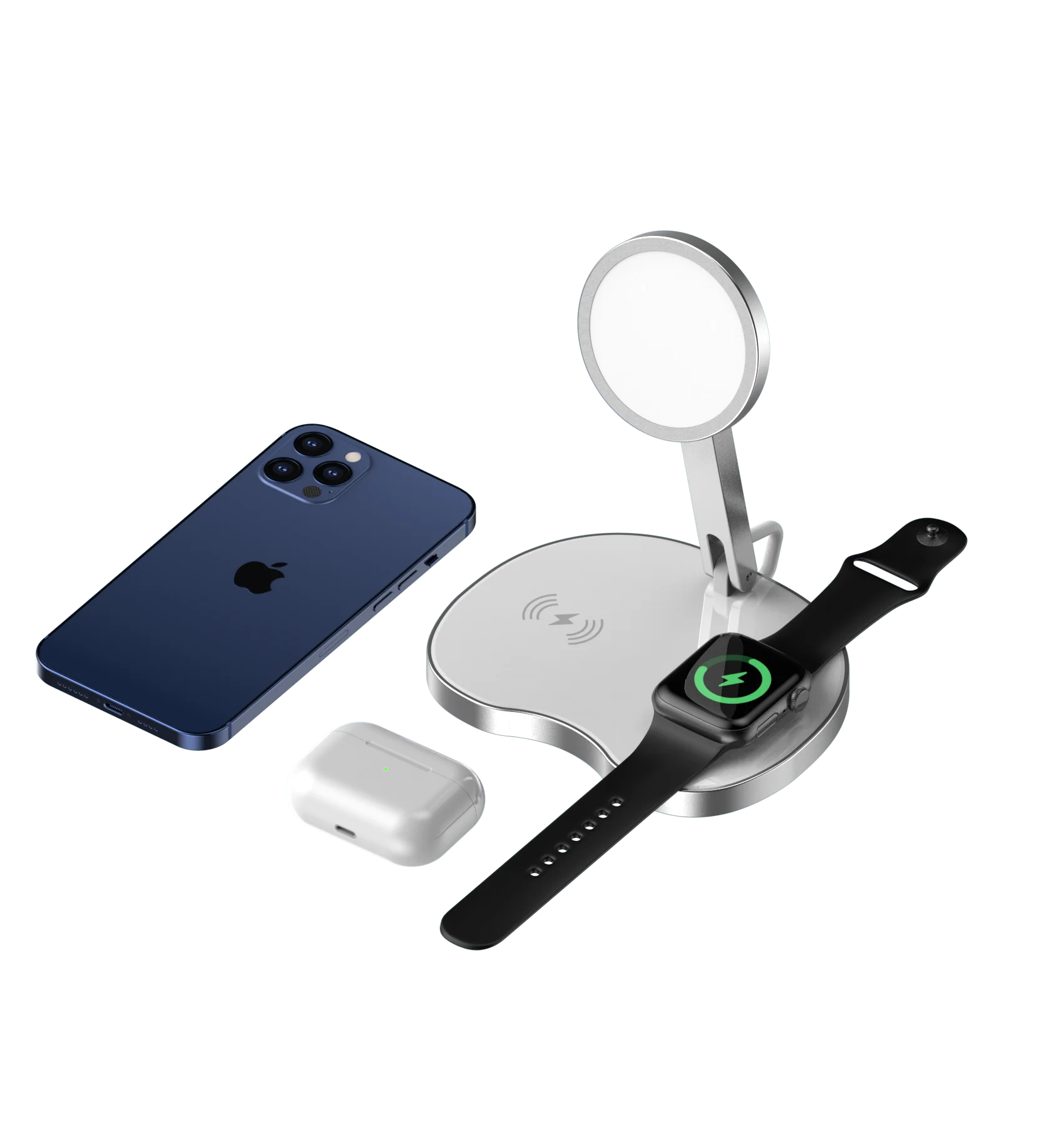 

DROPSHIPPING AMAZON 15W Foldable fast charger mulfunction 3in1 fast qi MAG SAFE wireless i phone charger