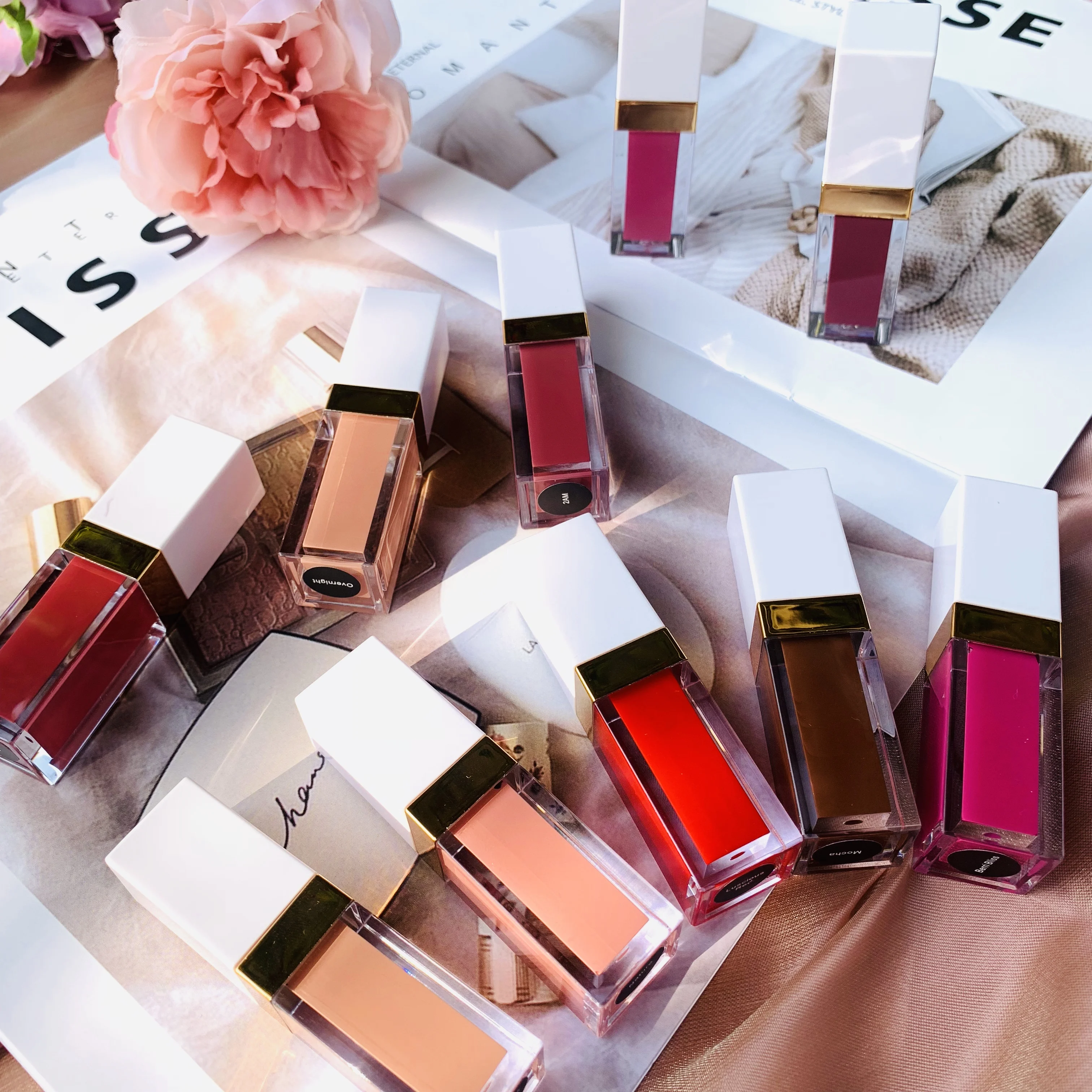 

Wholesale cosmetics Private Label Velvet Liquid Matte Lipstick Waterproof, 18 colors