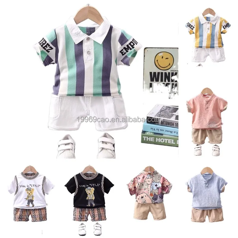 

Summer children's clothing set the latest handsome sunshine cartoon printing Lapel boys' Sports Leisure, Picture