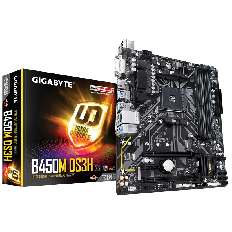 

Gigabyte GA-B450M-DS3H Original NEW Motherboard AMD Socket AM4 DDR4 USB3.0 SATA3.0 Support AMD CPU