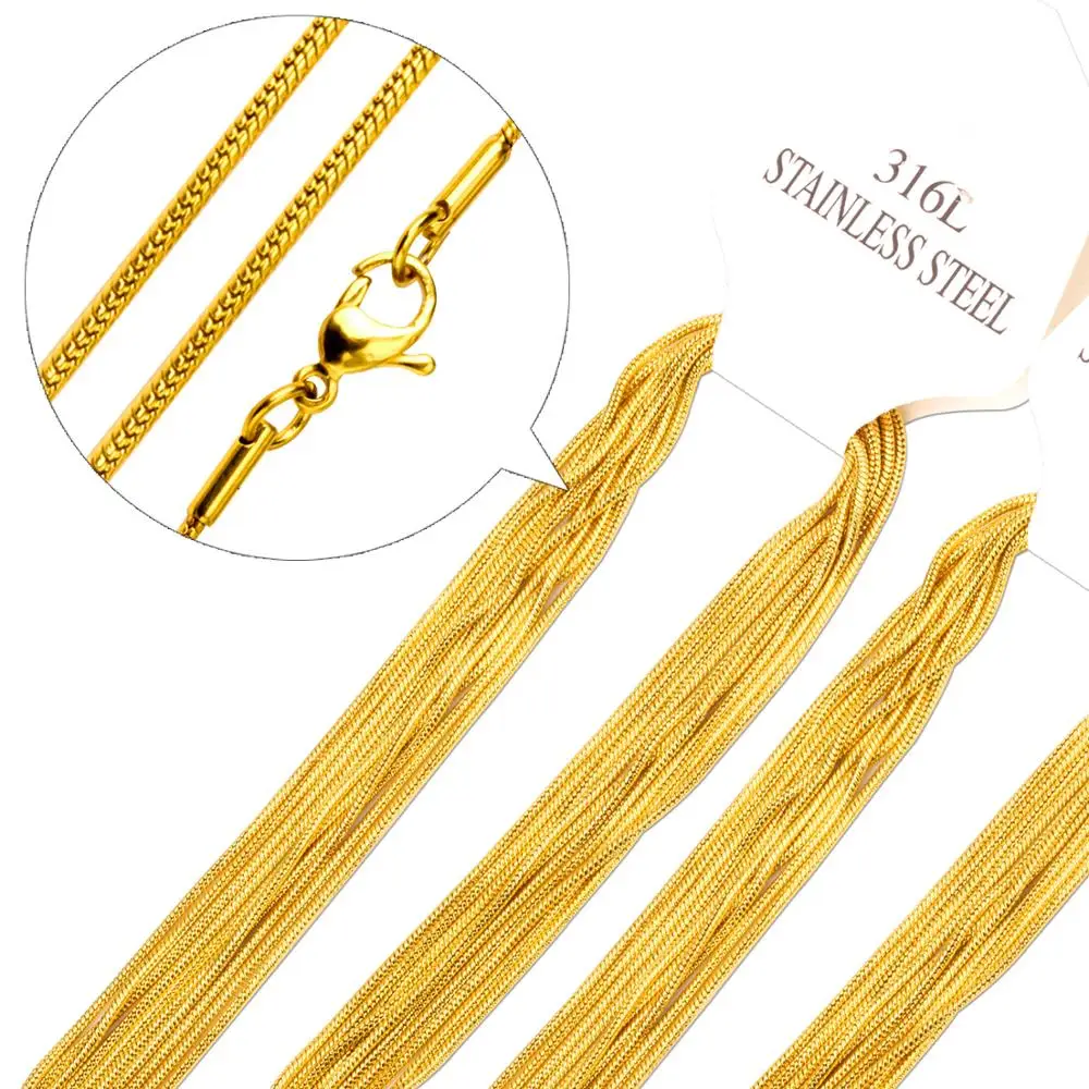 

Cheap Gold Plated Necklace Chains 2mm 45cm Chains Gold/Silver Flat Curb Chains