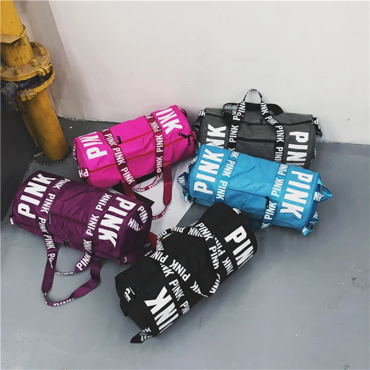 

2022 Fashion women girl Outdoor Activities travel sport pink tote beach duffle bag hot pink bag, Customzied color