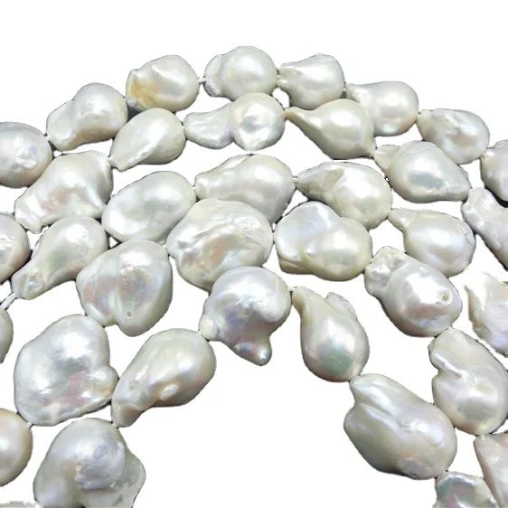 

Baroque Freshwater Pearl Necklace Ab Quality Baroque Handmade Pearl Strand Pearl Necklace, White