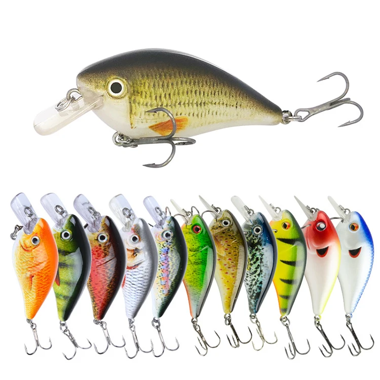 

Hot Sale 13g 60mm Hard Artificial ABS Material Multicolor Lifelike Wobbers Floating Lure Crank Bait For Fishing