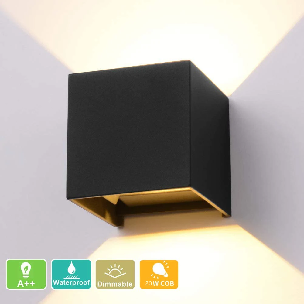 Hot Sale Ip65 Waterproof Modern Wall Up Down Wall Lamps Outdoor Indoor Stainless 20W Wall Lights