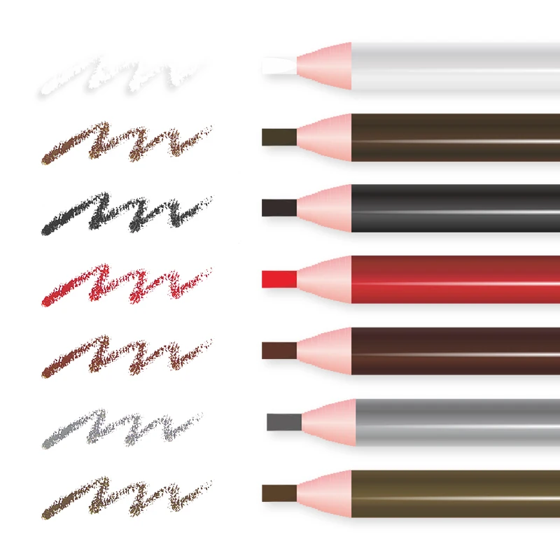 

Hot Sale 7 Colors Makeup Pencils 12pcs/Box Microblading Brow Pencil Waterproof Eyebrow Pencil With Hard Cord