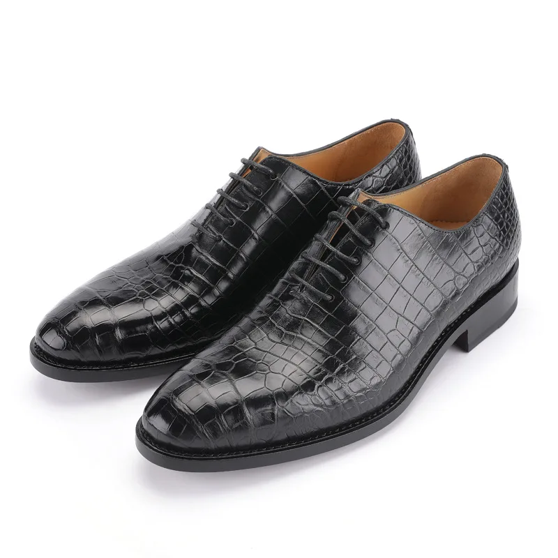 

2021Crocodile leather men's shoes Genuine leather shoes fashion crocodile belly business men's shoes