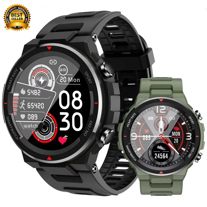 

Men's Wristwatch Army Outdoor Health 24 Hours Monitoring Heart Rate Blood Pressure Full Screen Touch Waterproof Q70C Smart Watch, Customized colors