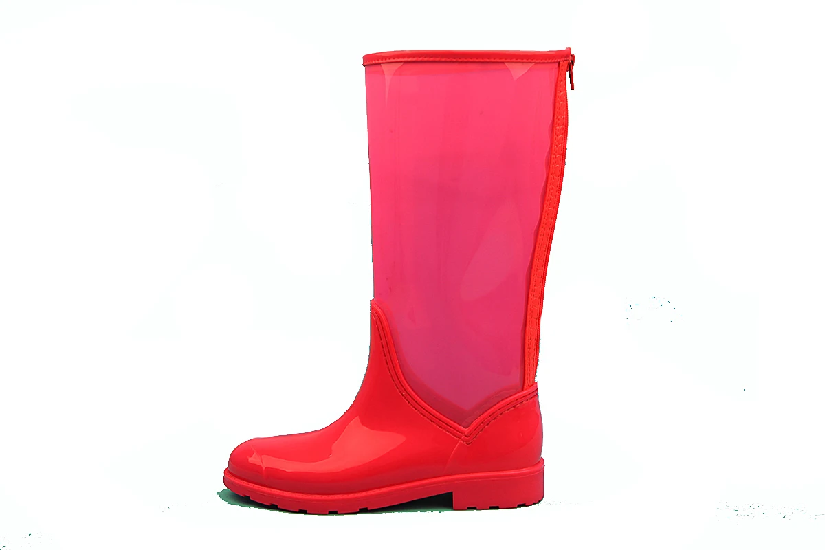 
ladies lovely transparent colorful pvc raining long rain wellies wellington boots for women 
