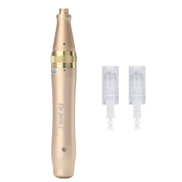 

Electric Derma Pen Ultima M5 Microneedle Auto Derma Pen Mesotherapy Skin Facial Beauty Tool with 12 Pins Needles, Gold