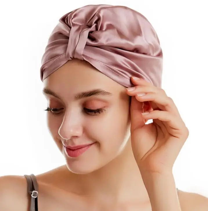 

Extra Large Satin Silk Bonnet Sleep Cap Soild Color Chemotherapy Shower Caps Premium Elastic Band Hats Satin Bonnets