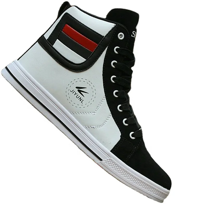 

Wholesale printed casual shoes men sneakers custom printed high top men Board shoes good quality made in jinjiang china, White/black/yellow