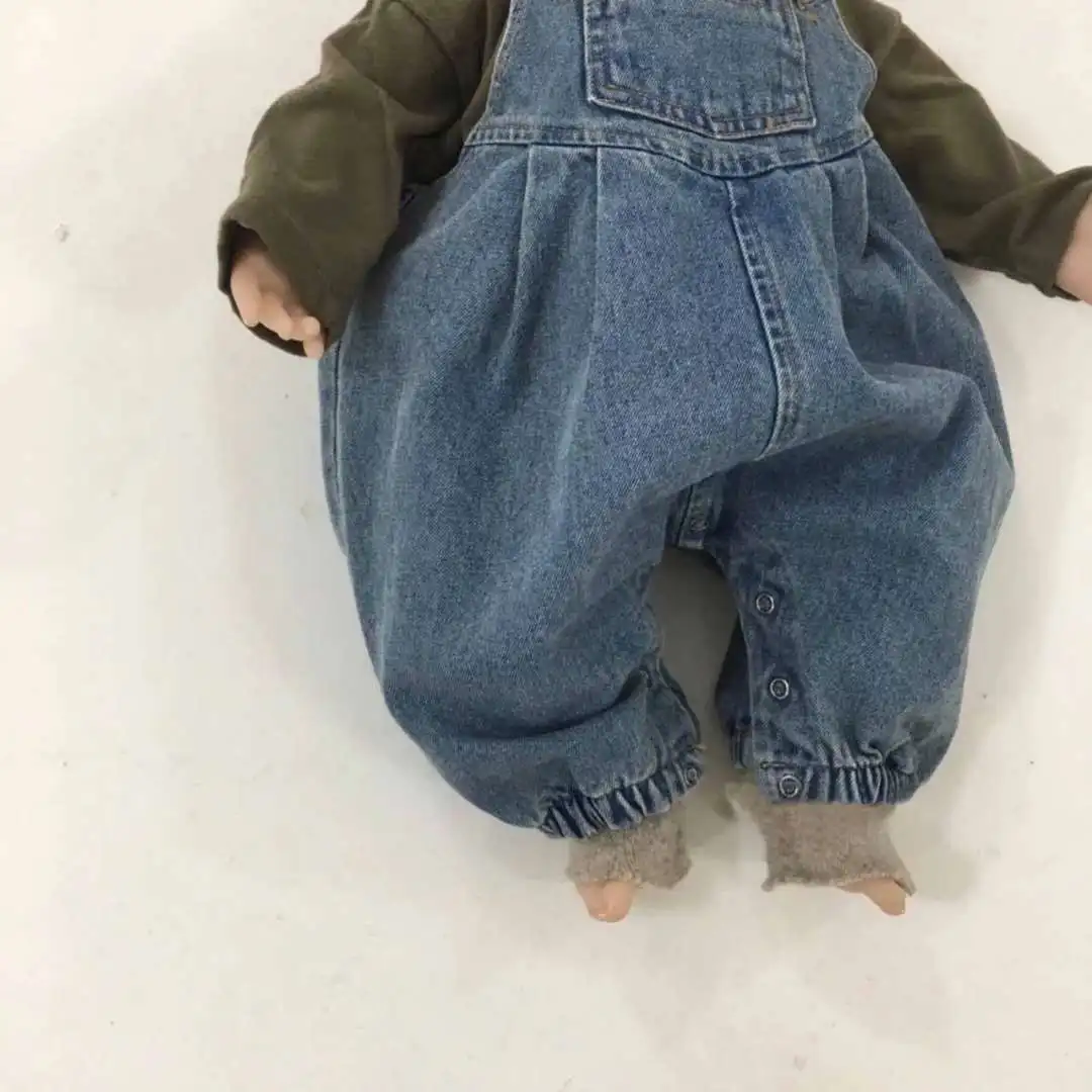 

Spring autumn little kids jumpsuit denim rompers baby designers clothes, As pic