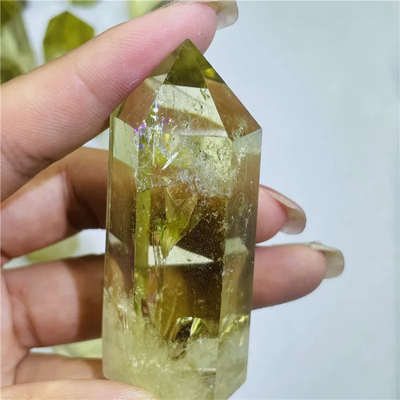 Wholesale Polished Citrine Small Points With Rainbow Inside for Fengshui Decoration