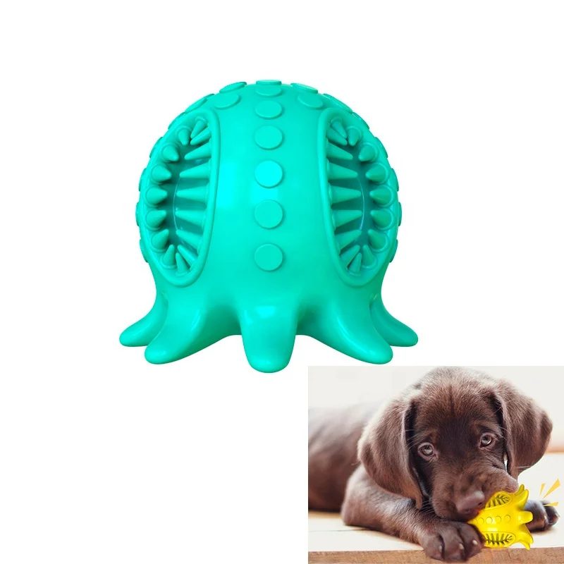 

2021 New Dog cat Octopus shape chew Toys sound toothbrush For Puppy Pet Bite Teeth Cleaning molar Toy