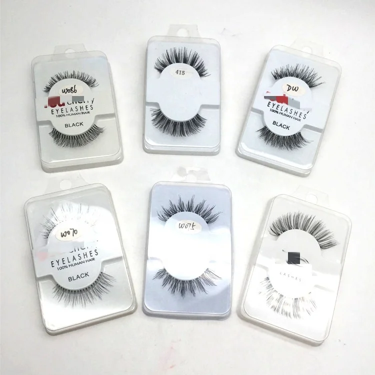 

Natural long strip lashes human hair eyelashes accepted custom long and brand lashes box, Natural black