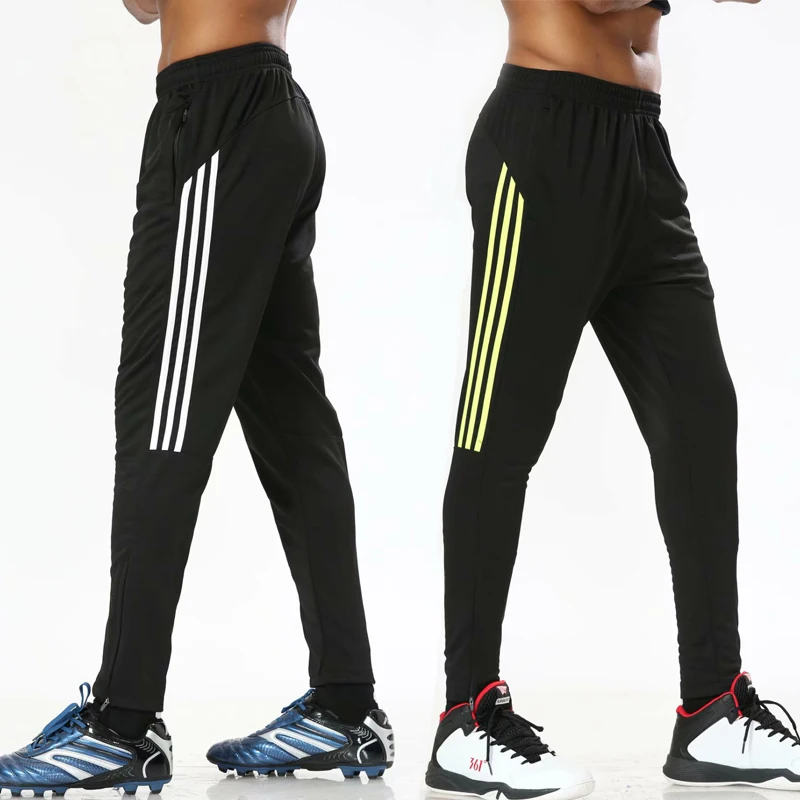 

New Men Sports Running Pants zipper Pockets Athletic Soccer Football Sport Pants Tracksuit jogging Gym Trousers