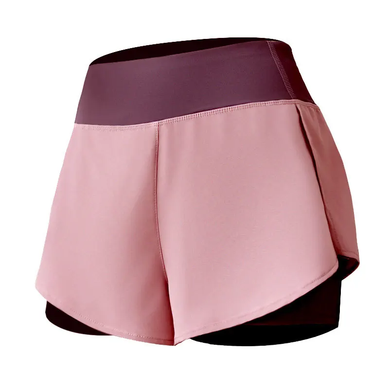 

2021 Wholesale YWYladies running gym casual shorts custom double layer outdoor fitness sports yoga shorts for women, 3 colors
