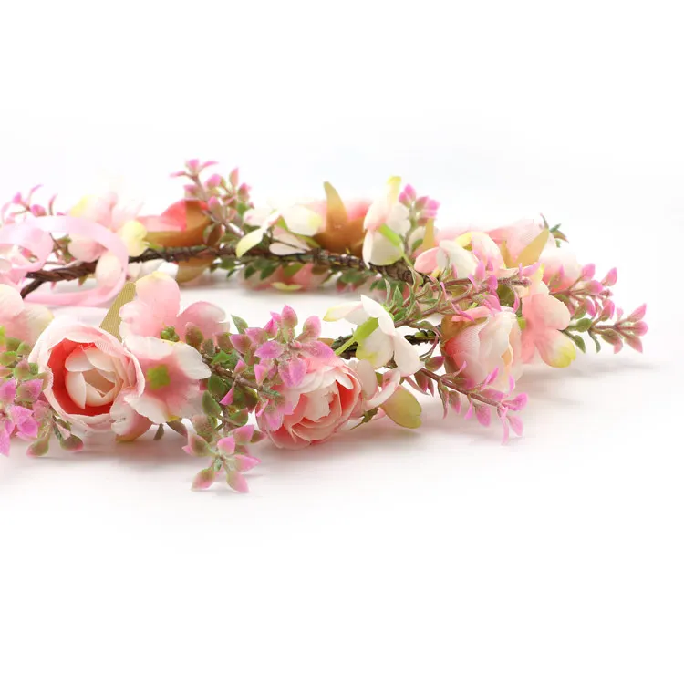 Yiwu Hera factory supply handmade high quality artificial Wild Flower Headband crown hair accessories