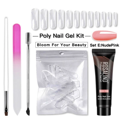 

Nail Kit Professional Poly Acrylic Gel Nail Kit for Extention Fale Nails Press Designs Tips Art Polish Manicure Salon 11 Colors, 11colors
