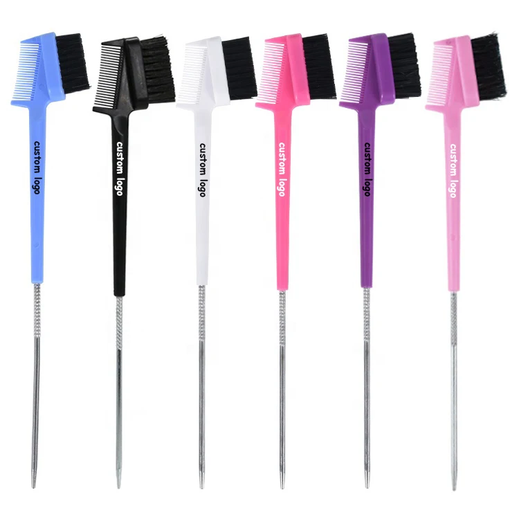

Wholesale Cheap Hair Style Tools Edge Brush With Logo 3 In 1 Edge Brush Edge Control Brush, Red/ blue/ purple/ pink/ black/ white