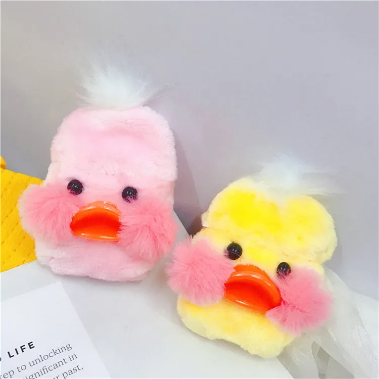 

Luxury Cartoon Cute Plush Duck Wireless Earphone Cover For AirPods 1 2 Case Hyaluronic Acid Duck Case For Earpods