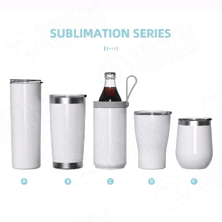 

20oz Skinny White Straight Sublimation Blanks Stainless Steel Tumblers Sippy Cups Mugs Can Cooler With Metal Straws, Customized color