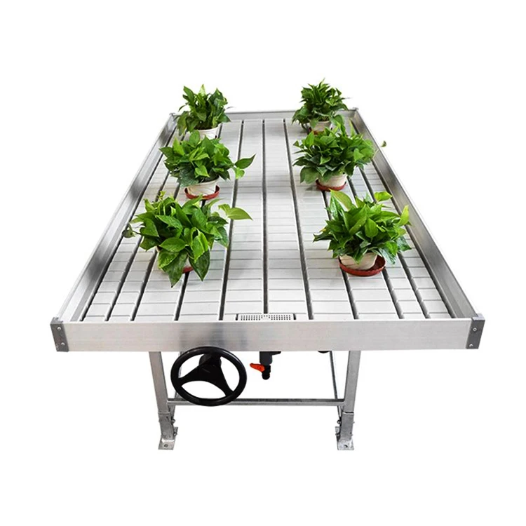 
Rolling greenhouse growing Ebb and flow benches 