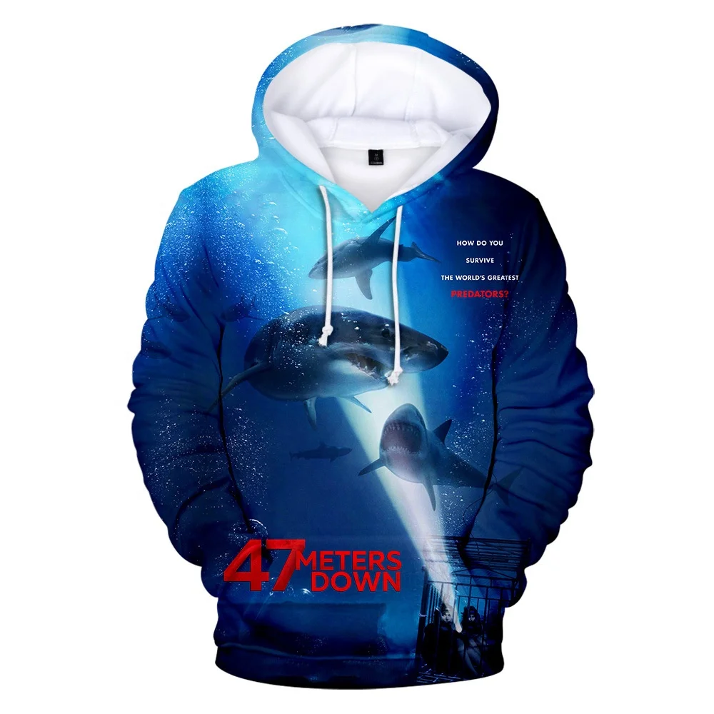 

2021 New designs stock no moq 3d print TV series 47 Meters Down hoodies wholesale 47 Meters Down hoodie sweatshirt, Csutomized