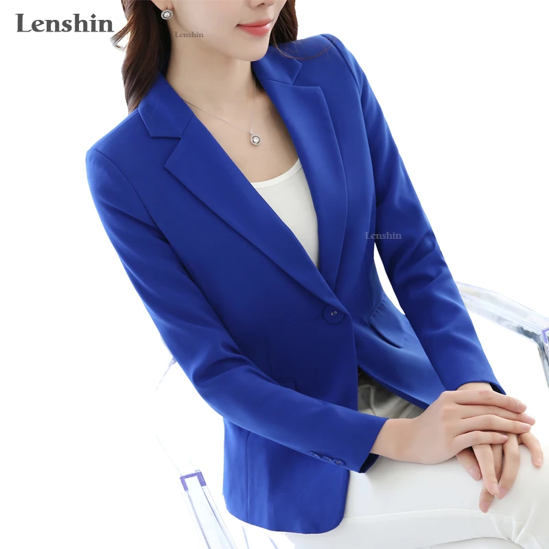 

Candy Color Professional Business Straight and Smooth Jacket for Women Work Wear Office Lady Elegant Blazer Coat New Top, Rose red, black, white, blue, light blue, green