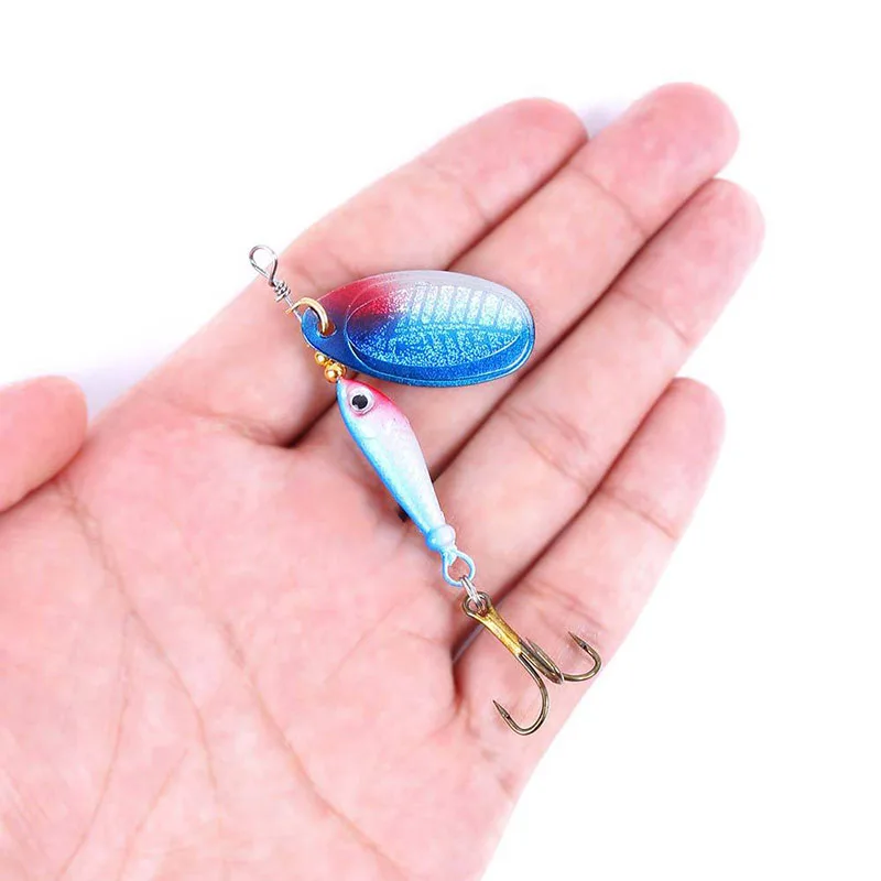 

5.5cm/9g Artificial Composite Rotating Sequins Metal Hard Bait 3D Simulation Eyes Wobblers Bionic Bait 6# Ocean Fishing Lure