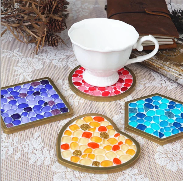 

LOVE'N DIY epoxy drop heart hexagonal round irregular mosaic coaster silicone mold resin art mold LV386D