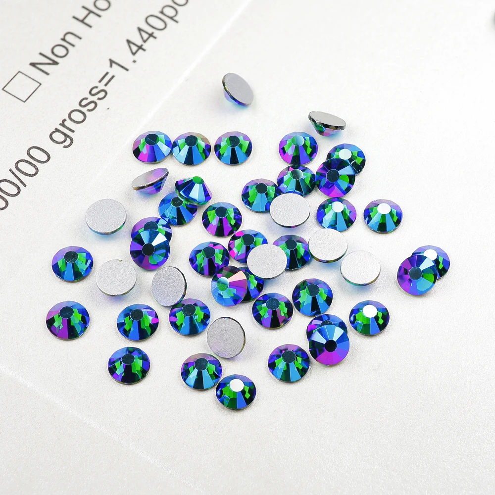 

Yantuo Emerald AB ss3~30 glass flatback Loose Glass Strass Non Hot rhinestone flatback rhinestones for nail and cup