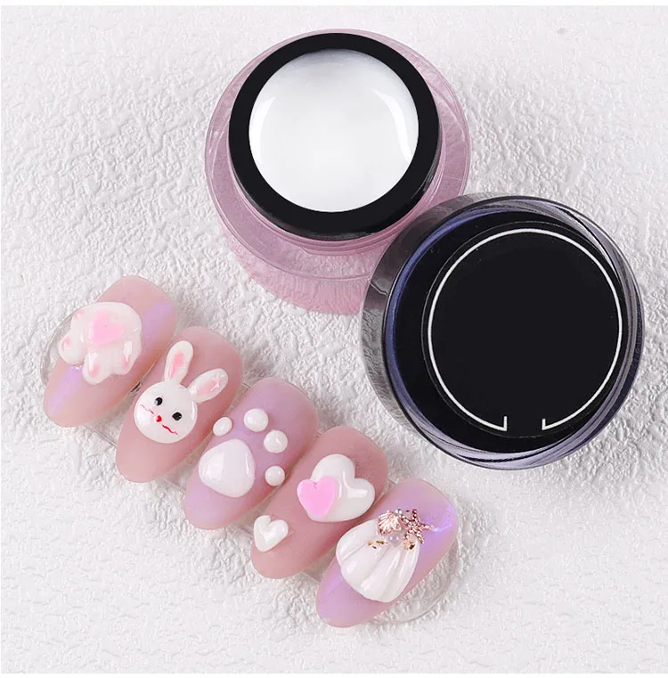 

Private Label Pure Color 3D 4D Solid Carving Nail Gel For DIY Design, 2 colors