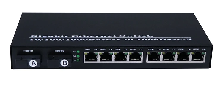 Teljes Gigabites optikai szál 8 RJ45 port 5v hálózati kapcsoló Router kültéri Ethernet kapcsoló