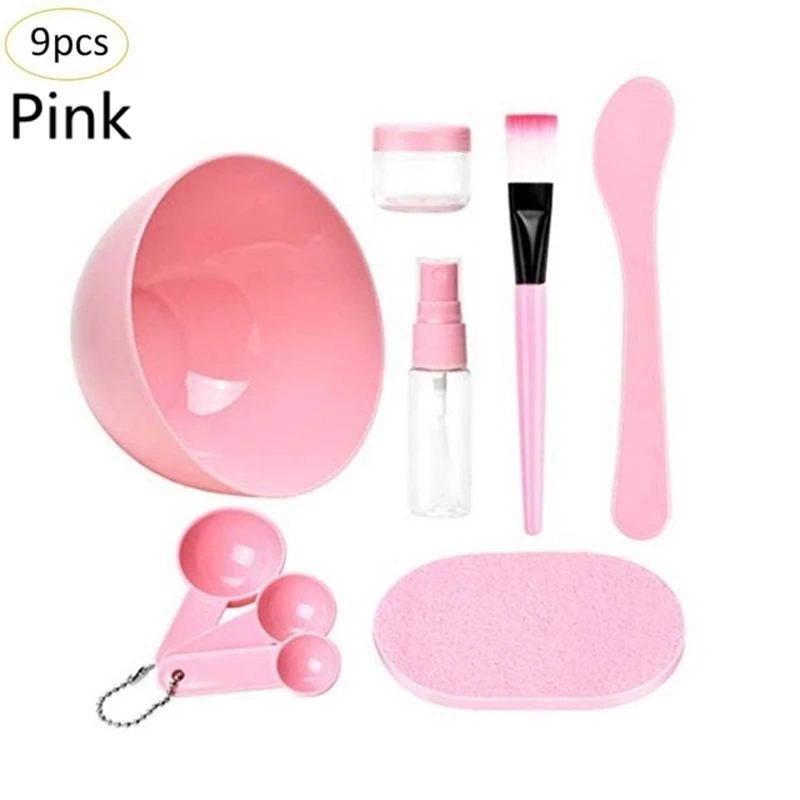 

9pcs/set DIY Face Mask Bowl Brush Measuring Spoon Facial Sponge Tool Homemade Beauty Tool Kits Skin Care DIY Mask Tool
