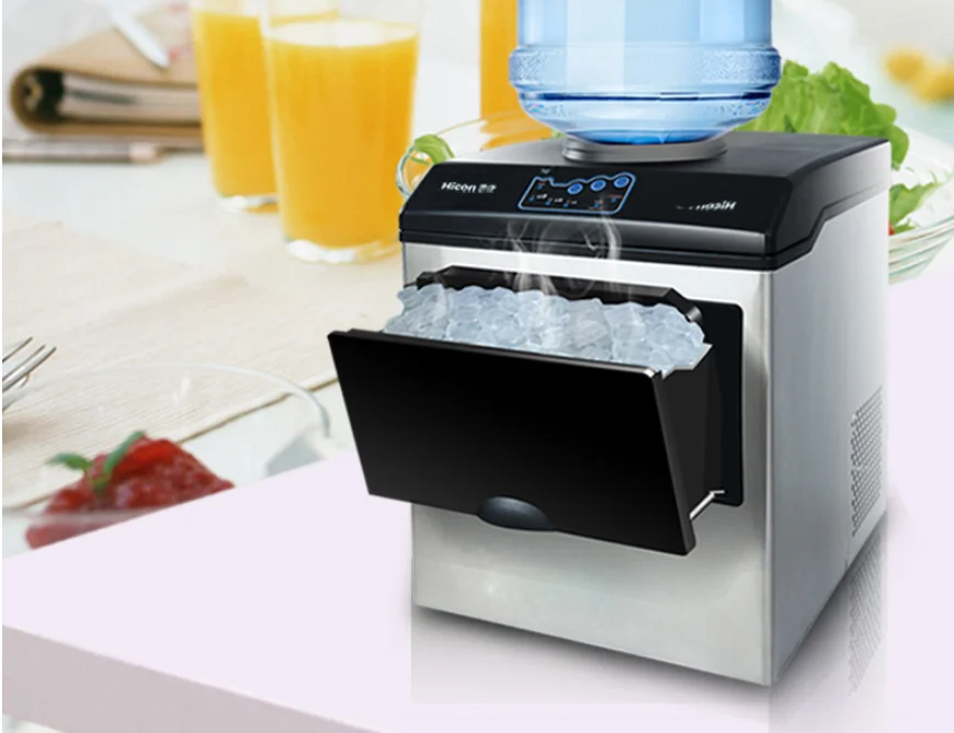 Newslly Amazon Hot Sale Automatic Stainless Steel 15kg Bullet Round Ice Maker With Lcd Display