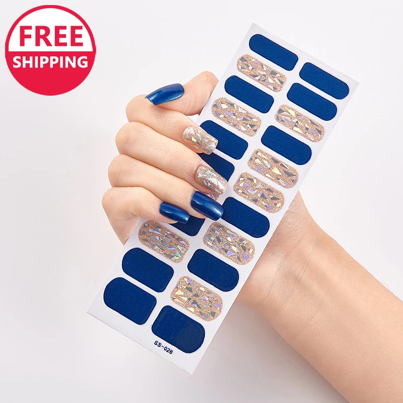 

Free Shipping 1 Sheet Nail Polish Strips Adhesive Nail Decal Full Cover Solid Color Diy Nail Sticker Wrap