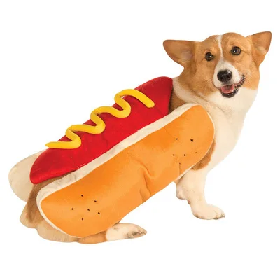 

Funny hamburger shape hot dog designer dog clothes luxury pet suitable for gift, Customized color