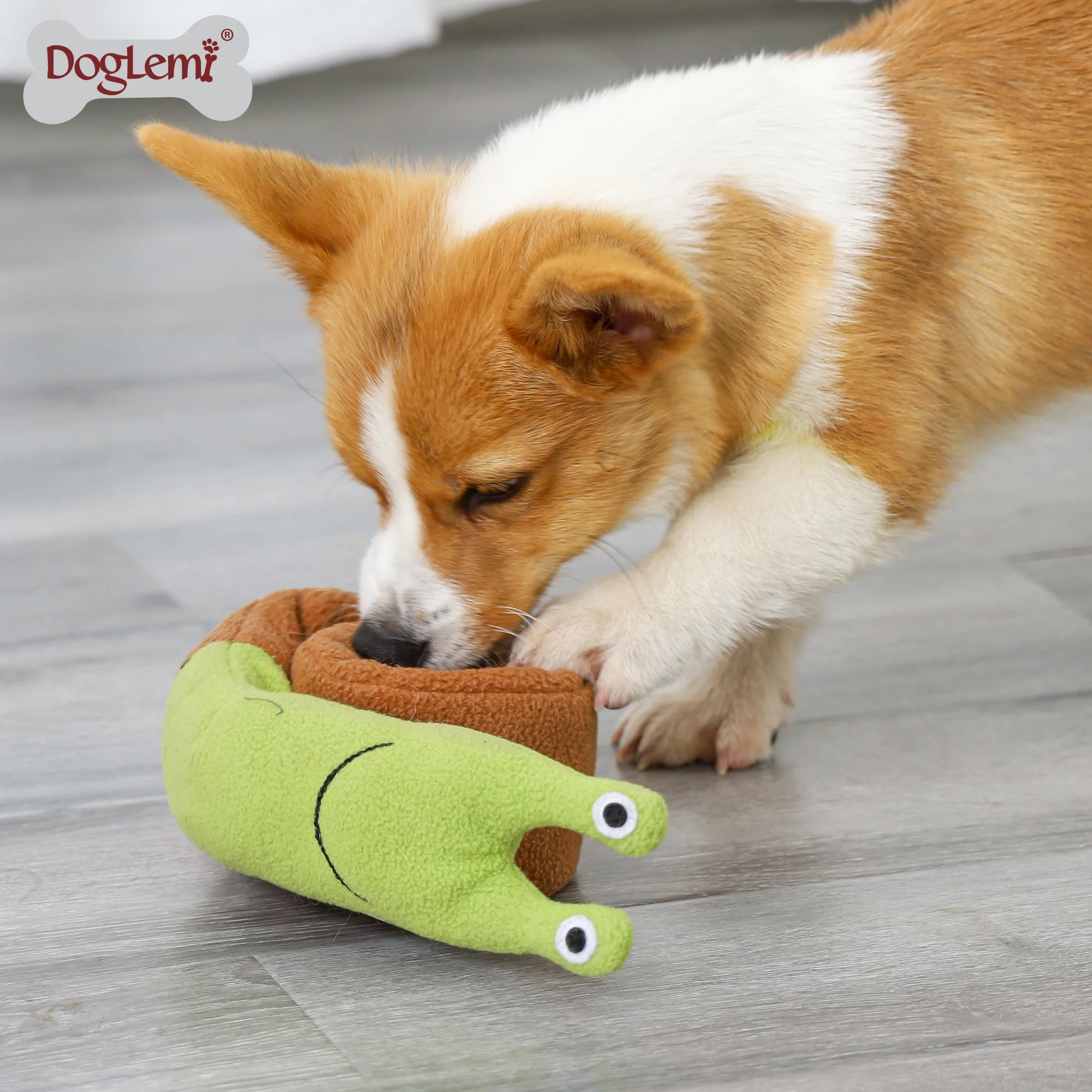 

Plush food snuffle dog toys eco friendly ,Magic snail design dog toy nosework