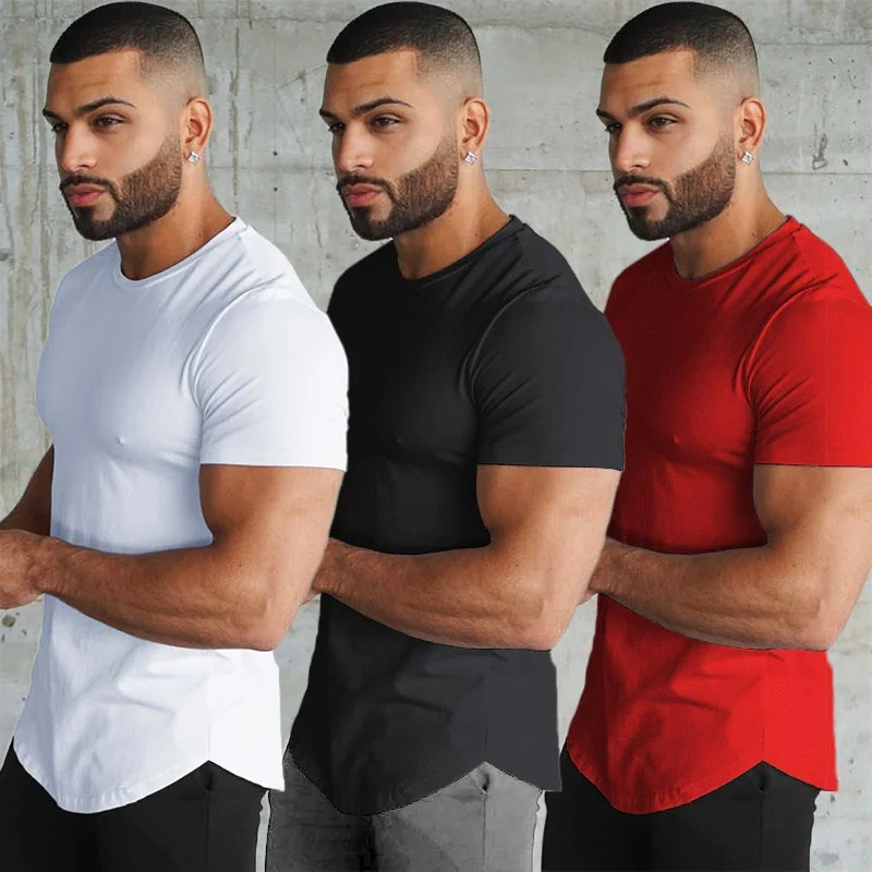 

TS569 High Quality Wholesale Price Quick Dry Elastic Workout Sports Gym Tops Men Fitness Gym T Shirt