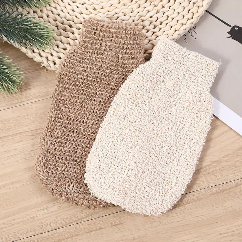 

Jute Bath Towel Scrub Glove Skin Exfoliating Beauty Body Cleaning Massage Mitt Comfortable Skin-friendly Bathroom Supplies