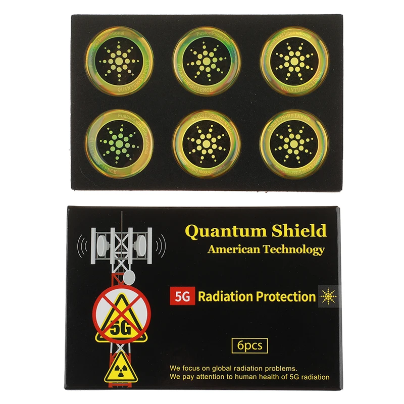 

Scalar Quantum Shield Energy Sticker With Negative Ion Anti Radiation For EMF EMR 5G Radiation Mini Paste, Gold and silver