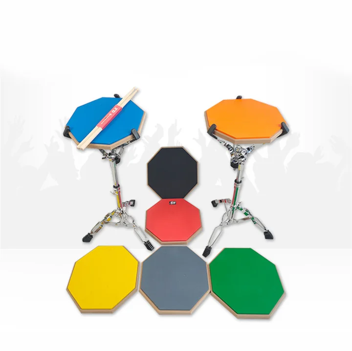 12 inch silent drum practice pad, dumb drum pad with adjustable