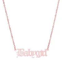 

Vintage Style English Alphabet Letter BABYGIRL Stainless Steel Pendant Necklace Rose Gold Steel Babygirl Necklace For Girls Gift