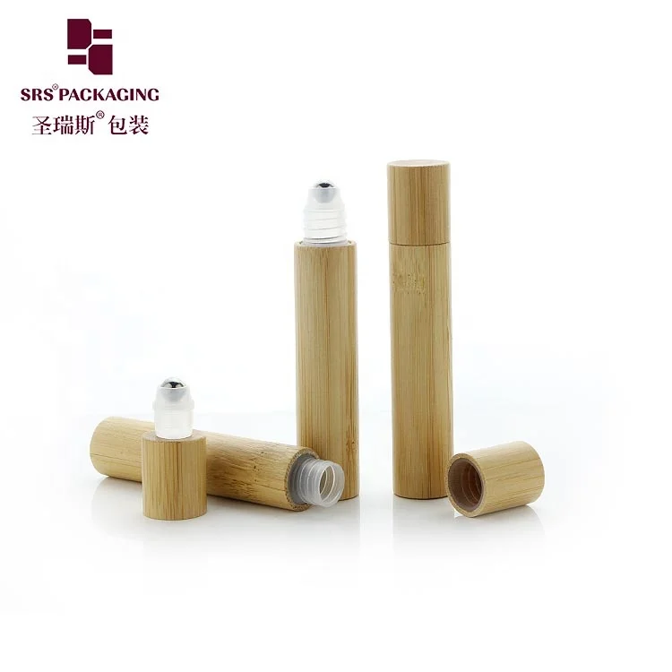 

Bamboo Roll On Cosmetic Packaging 8 ML PP Inner Plastic Roller Bottles In Stock